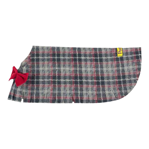 Plaid Dog Poncho - KL223 - Grey - Extra Small - 1