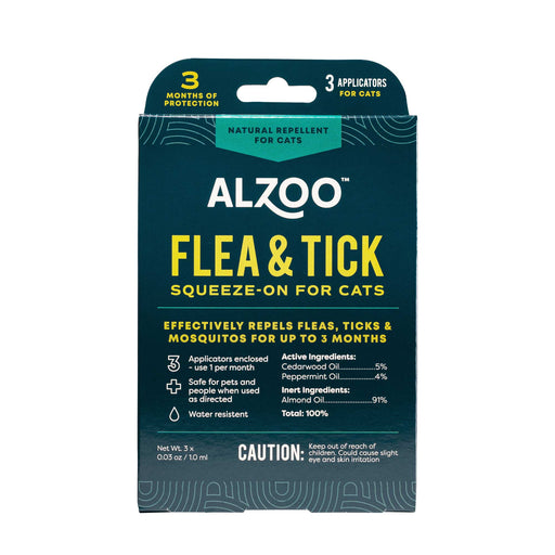 Plant - Based Flea & Tick Squeeze - On Topical for Cats - 7VW8 - 3 Applicators (3 Month Supply) - 1