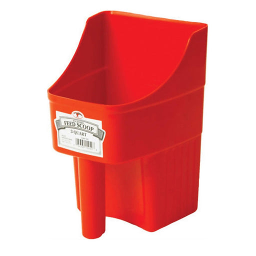 Plastic Enclosed Feed Scoop, 3 Quart - M31CM - Red - 3 qt - 6