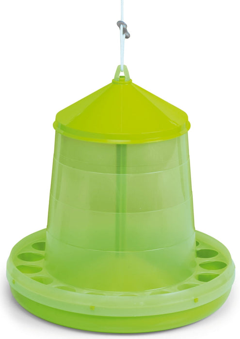 Plastic Hanging Feeders for Chickens & Poultry - GAUBG - 4 lb - Lime Green - 2