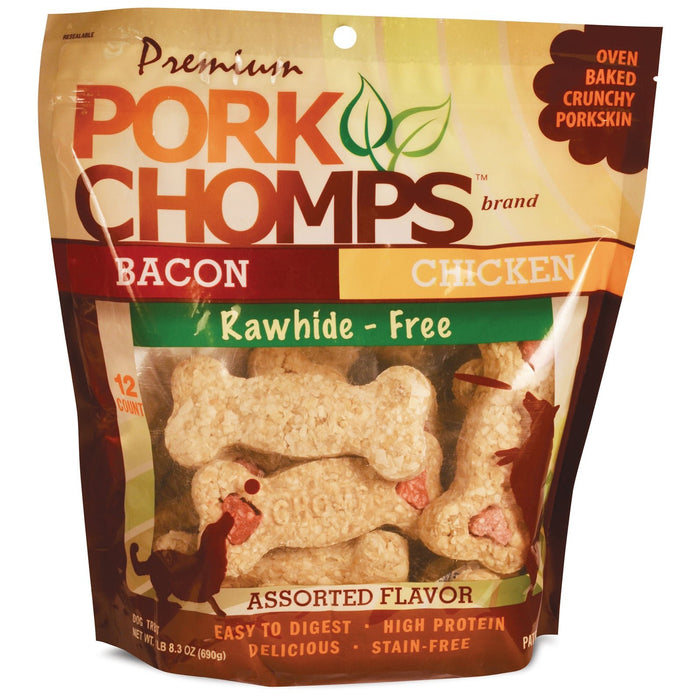 Pork Chomps Crunchy Variety Pack, 4' Bones, 12 - pk - Jeffers - Dog Supplies > Dog Treats