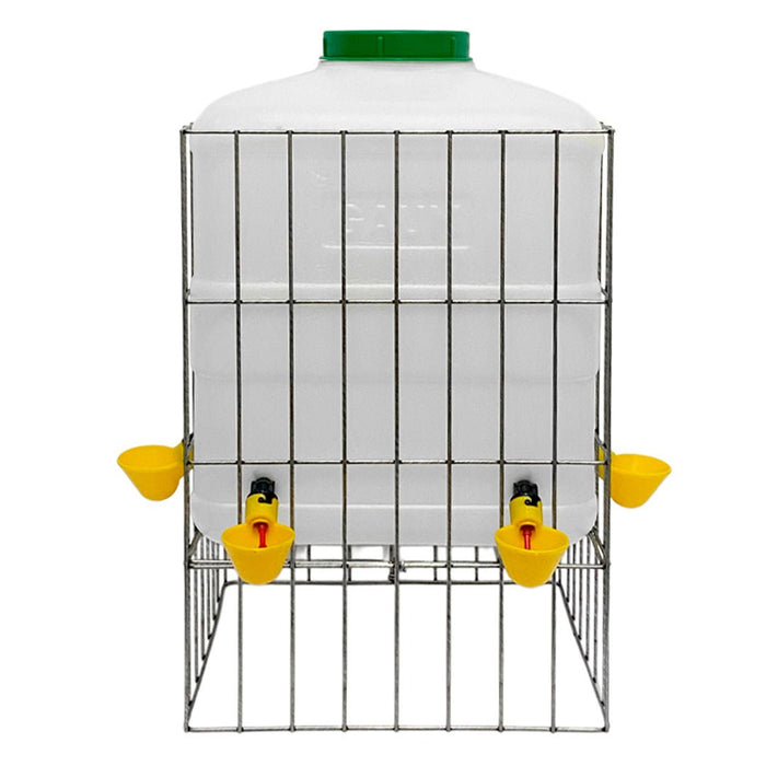 Poultry 20 L Water Tank with 4 Drinking Cups - Chicken Automatic Waterer - GAUEN - 20 Liter - 1