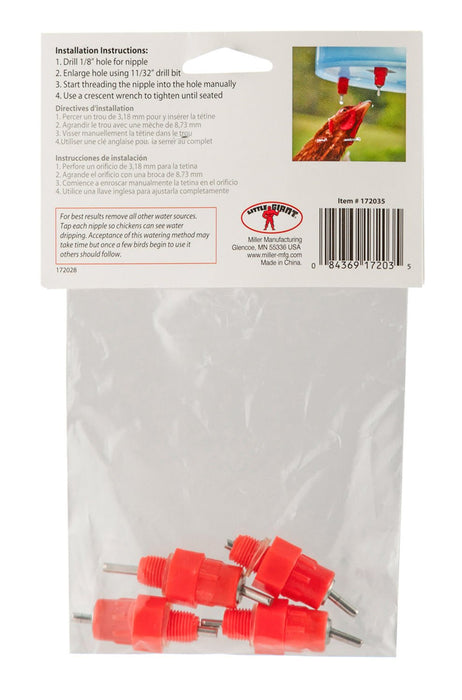 Poultry Nipples, 4 pk, Red - Jeffers - Poultry Supplies > Poultry Supplies