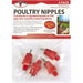 Poultry Nipples, 4 pk, Red - M32T - Vertical Mount - 1