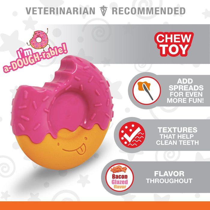 Power Chew Donut Dog Toy, Bacon Glazed - Jeffers - Dog Supplies > Dog Toys