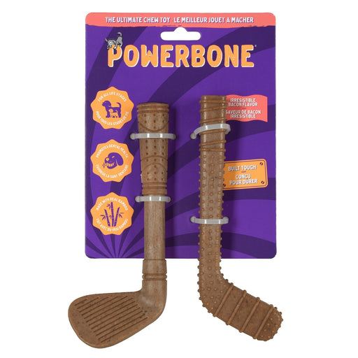Powerbone Mini Golf Dental Chew Toys for Dogs, 2 Pack - PBA1 - Bacon - 2 Pack - 1