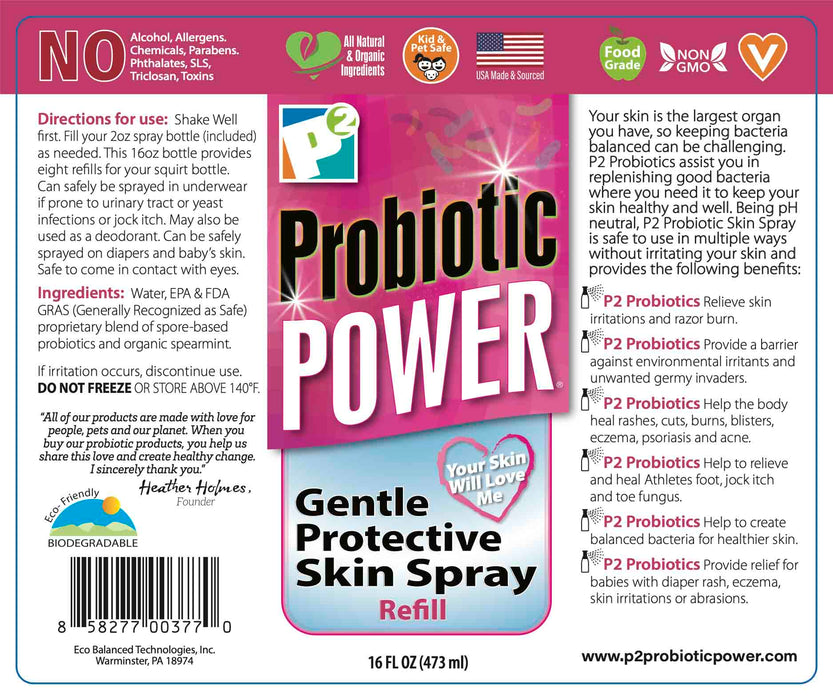 Probiotic Power Skin Spray Refill 16 oz Size 16 oz.