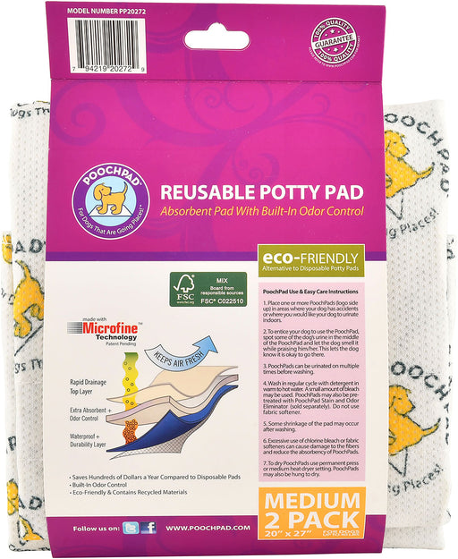 PoochPad - The Original Reusable Potty Pad - 2 pack Medium Original PoochPads  