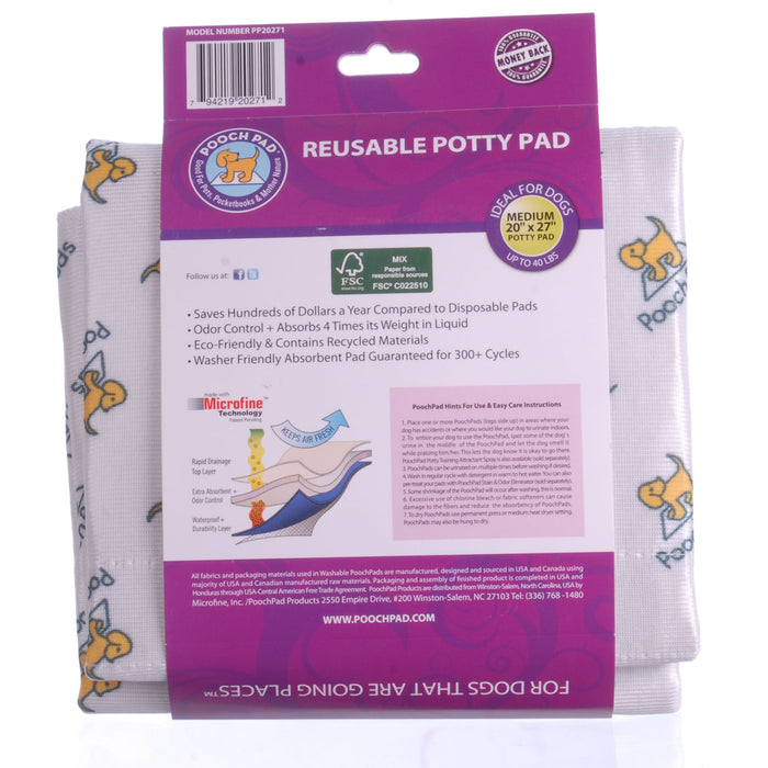 PoochPad - The Original Reusable Potty Pad - Medium Original PoochPad, each  