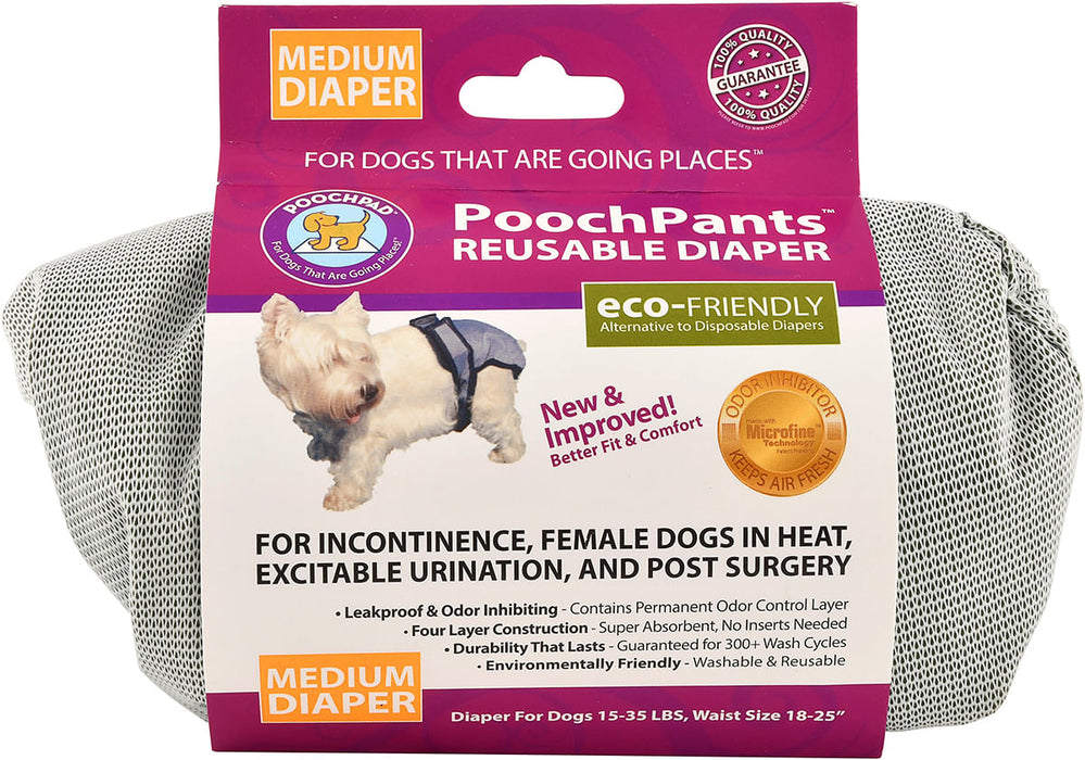 PoochPants Reusable Dog Diapers - PoochPants, Medium  