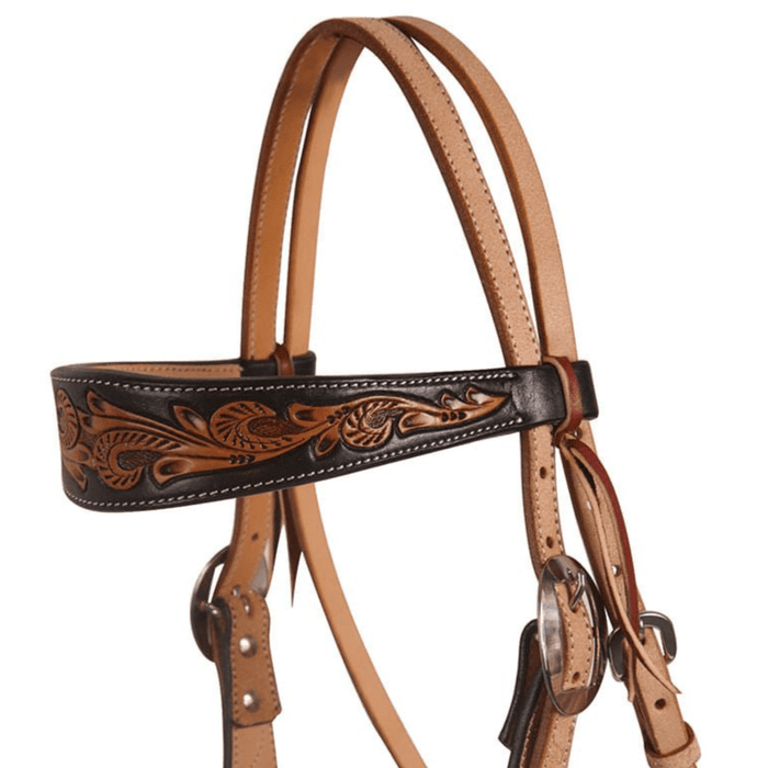 Professional's Choice Black Floral Roughout Browband Headstall - PL14LQ - Horse - 3