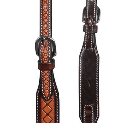 Professional's Choice Crosshatch One Ear Headstall, Brown - PL14GN - 4