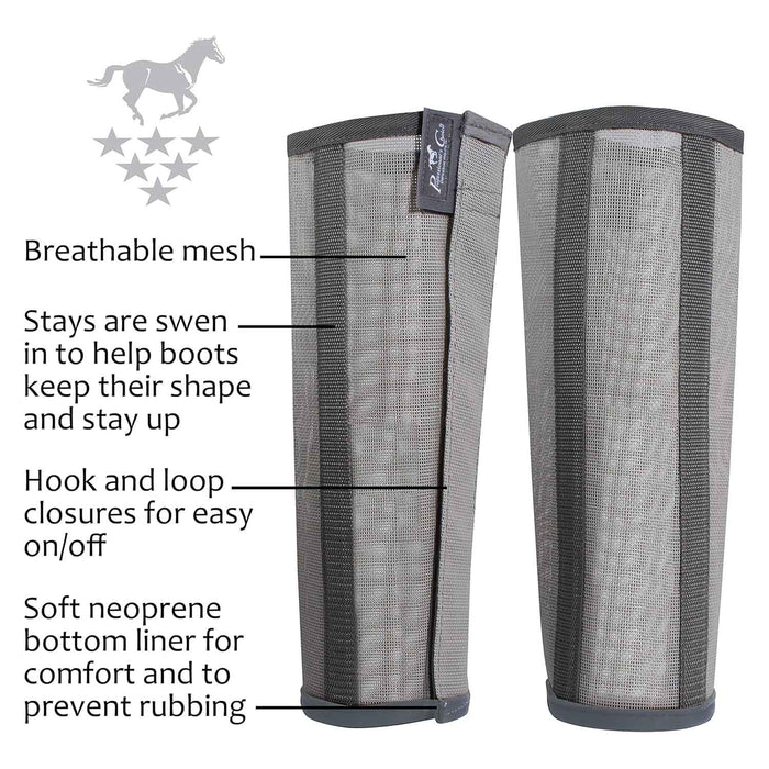 Professional's Choice Deluxe Breathable Mesh Horse Fly Boots, 4 pack - PL14KX - Charcoal - Medium - 3