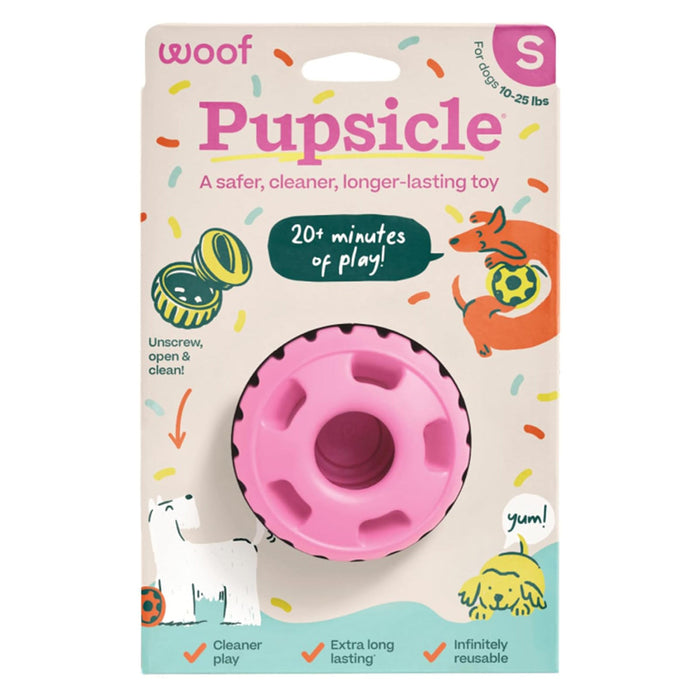Pupsicle 'Birthday' Party Treat Dispensing Dog Toy – Interactive, Long - Lasting Chew & Puzzle Toy for Dogs - WO2AV - Small - Pink - 1 ct - 14