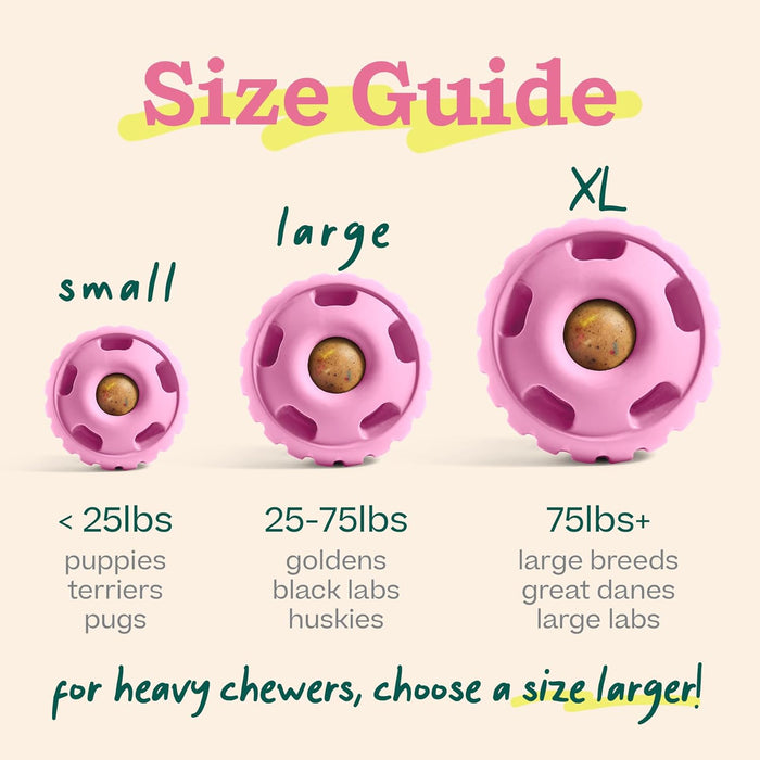 Pupsicle 'Birthday' Party Treat Dispensing Dog Toy – Interactive, Long - Lasting Chew & Puzzle Toy for Dogs - WO2AV - Small - Pink - 1 ct - 17