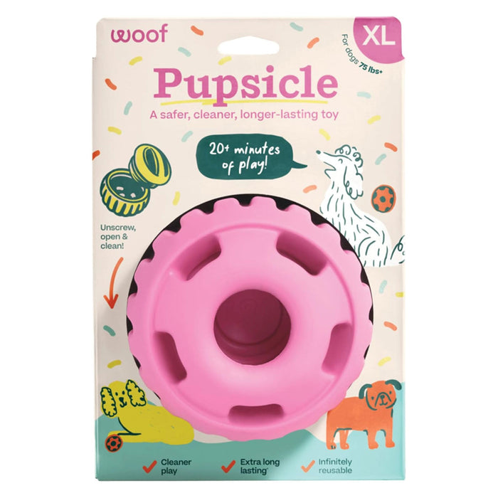 Pupsicle 'Birthday' Party Treat Dispensing Dog Toy – Interactive, Long - Lasting Chew & Puzzle Toy for Dogs - WO2AX - X - Large - Pink - 1 ct - 22