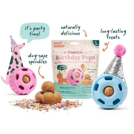 Pupsicle Birthday Pops Dog Treat Refills – Long - Lasting, All - Natural, Festive, Made in USA - WO2BD - Peanut Butter - Small (6 oz) - 2