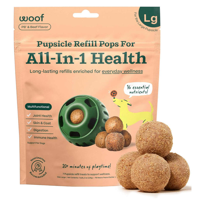 Pupsicle Everyday Wellness Pops Refills – Long Lasting Dog Treats for Joint, Calm, Allergy & Whole Body Health - WO2AA - All - In - 1 Health - Large - 8 oz - 1