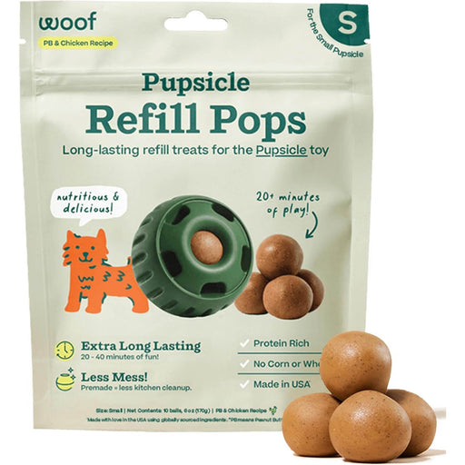 Pupsicle Pops Dog Treat Refills – Natural, Long - Lasting, Made in USA - WO2P - PB & Chicken - Small (6 oz) - 1
