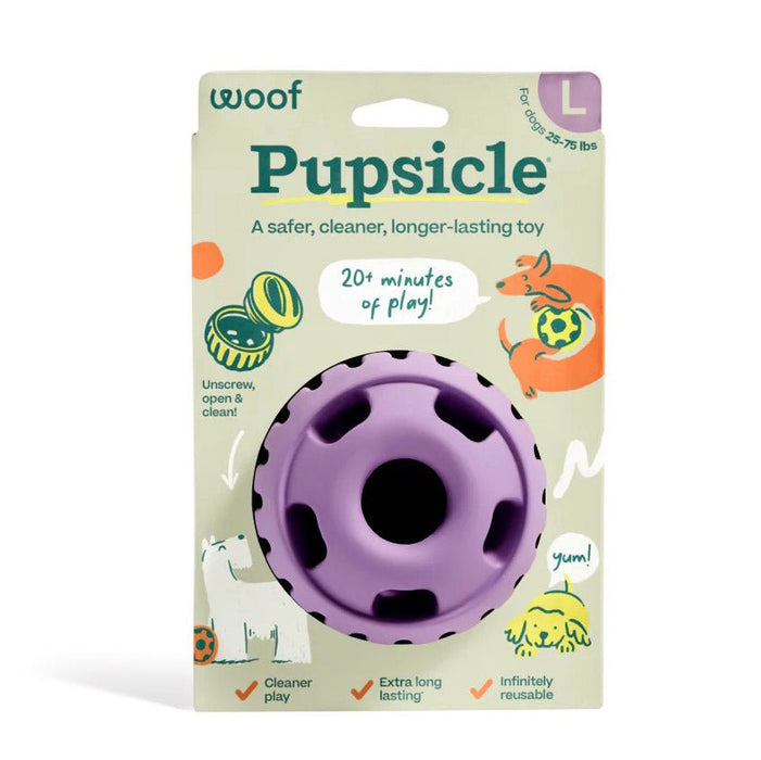 Pupsicle Treat Dispensing Dog Toy – Interactive, Long - Lasting Chew & Puzzle Toy for Dogs - WO2BY - Large - Lavender - 1 ct - 16