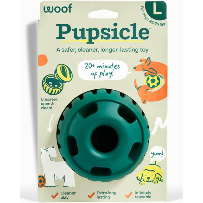Pupsicle Treat Dispensing Dog Toy – Interactive, Long - Lasting Chew & Puzzle Toy for Dogs - WO2C - Large - Green - 1 ct - 13