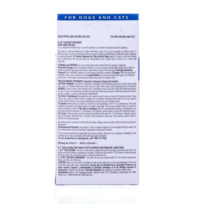 R - 7M Ear Mite Treatment Kit - Jeffers - Animal Health & Wellness > Ear Care