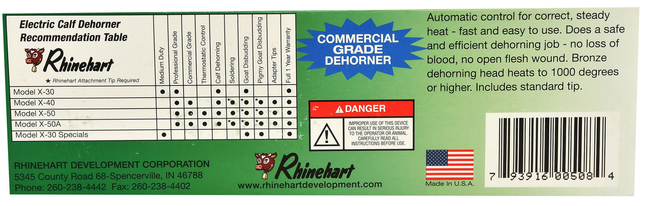 Rhinehart X-50 Electric Calf Dehorner -   