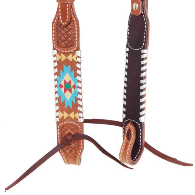 Rafter T Painted Aztec One Ear Headstall - RTRDT - 3