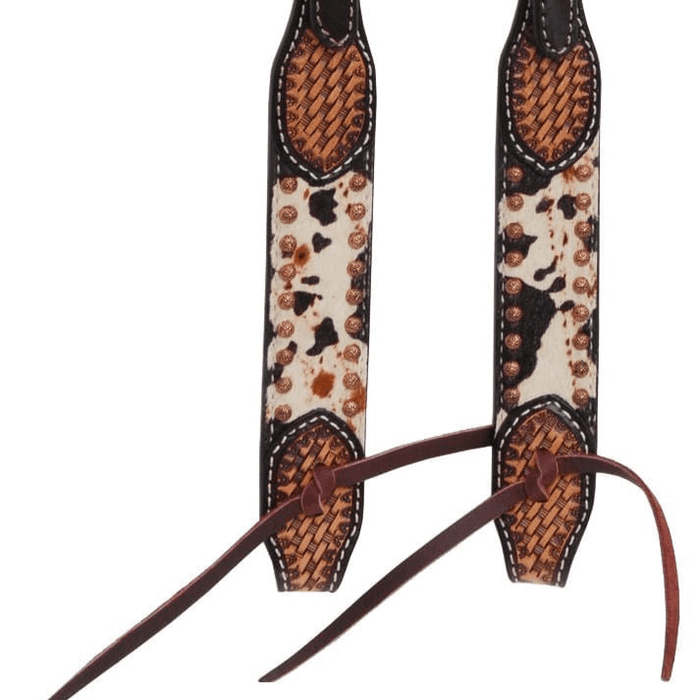 Rafter T Peppered Hide Single Ear Headstall - RTRFG - 3