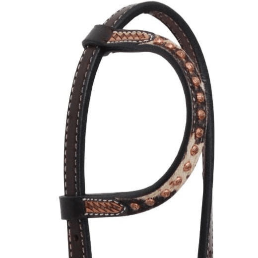 Rafter T Peppered Hide Single Ear Headstall - RTRFG - 2