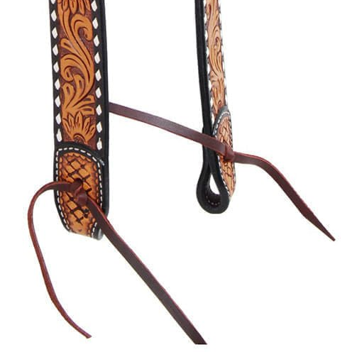 Rafter T Tooled Sunflower w/ Buckstitch One Ear Headstall