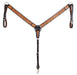 Rafter T Tooled Sunflower w/ Buckstitch Straight Breast Collar - Jeffers - Horse Supplies > Horse Tack > Breast Collars