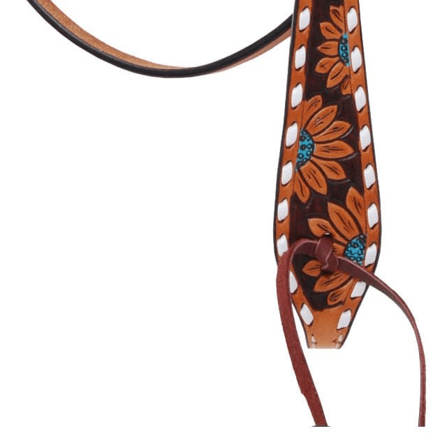 Rafter T Turquoise Sunflower Browband Headstall - RTRF5 - 4