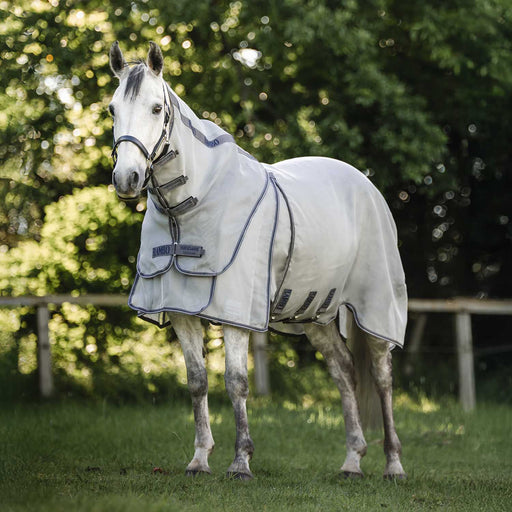 Rambo Optimo Protector Plus Fly Sheet with Detachable Hood for Horses - FOCA8 - Grey/Silver - 84" - 1
