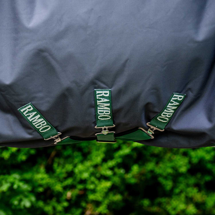 Rambo Wug 1680D High Neck Horse Turnout Blanket - 200g Medium Weight - FOX5 - Navy / Hunter Green - 66" - 4