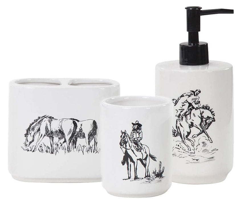 Ranch Life Countertop Bathroom 3 Piece Set - Jeffers - Home Goods & Gifts > Home Decor and Candles for Home Improvement