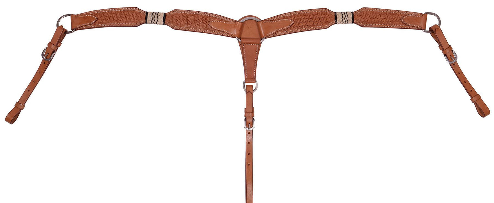 Rawhide & Basketweave Contoured Breast Collar - Jeffers - Horse Supplies > Horse Tack > Breast Collars