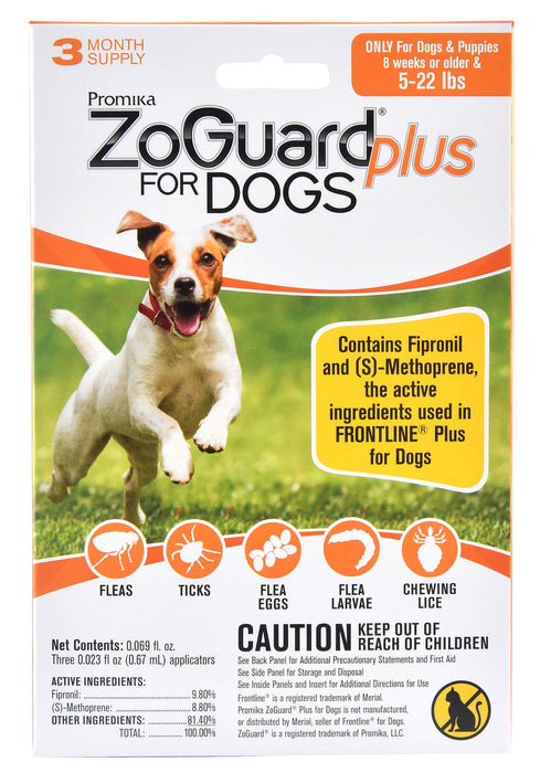 ZoGuard Plus for Dogs, 3 pack - 5-22 lb ZoGuard Plus for Dogs, 3-Month Supply  