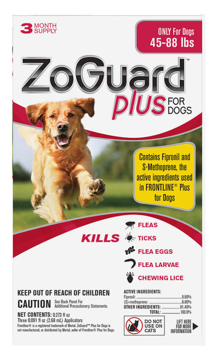 ZoGuard Plus for Dogs, 3 pack - 45-88 lb ZoGuard Plus for Dogs, 3-Month Supply  