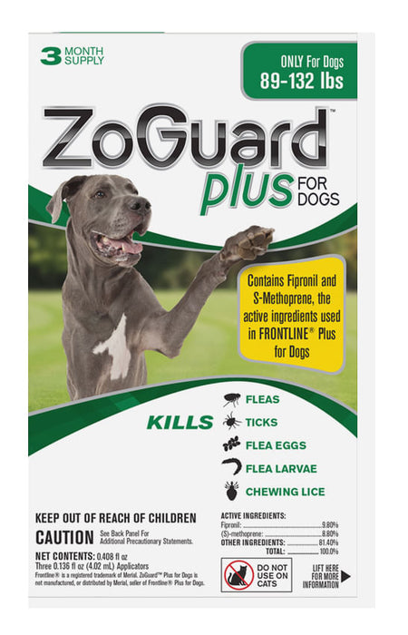 ZoGuard Plus for Dogs, 3 pack - 89-132 lb ZoGuard Plus for Dogs, 3-Month Supply  