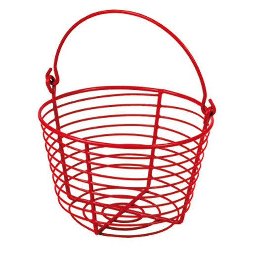Red Wire Chicken Egg Basket with Handle – Holds 24–36 Eggs - GAUCS - Red - 1