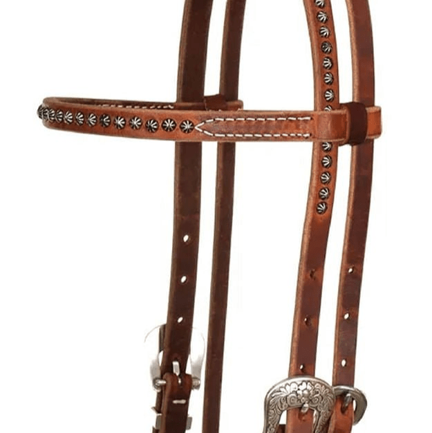 Reinsman Rosewood & Spots Browband Headstall, Full - RD1GJ - Rosewood Harness Brown - Full - 3