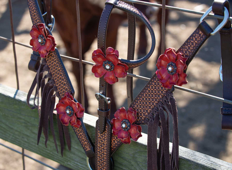 Reinsman Sarah Rose Vintage Sliding Ear Headstall - Jeffers - Horse Supplies > Horse Tack > Bridles & Headstalls