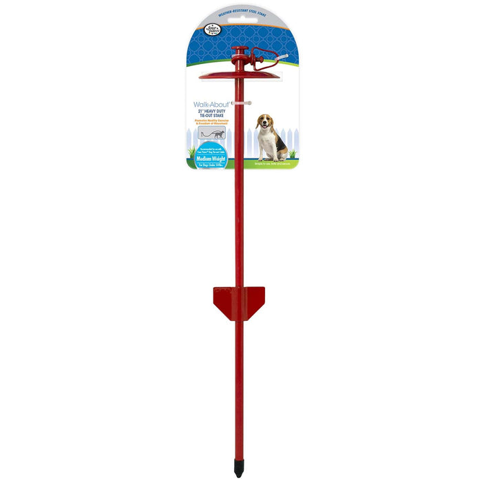 Roam About Dog Tie - Out Stake, Red, 23' - Jeffers - Animal & Pet Supplies > Pet Containment Systems