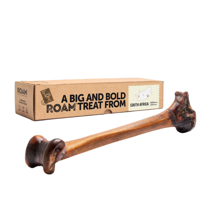 Golosinas para perros Roam Forever Bone, hueso de avestruz