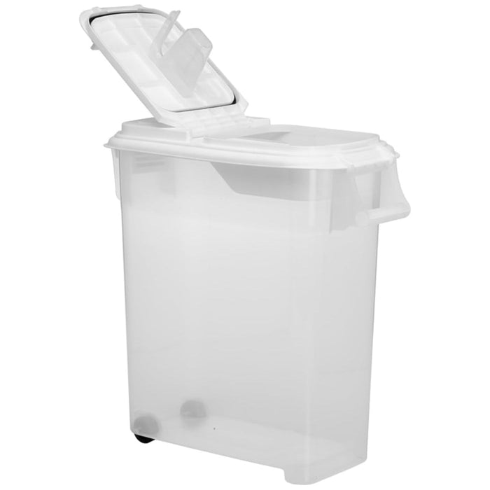 Rolling Pet Food Dispenser - BU2H - White Lid / Clear Base - 80 qt - Holds 65 lbs of Food - 1 - 8