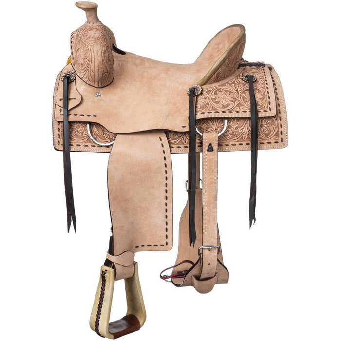 Royal King Kirby Roping Saddle - JTI66 - Roughout - 14" - 1
