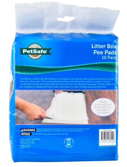 PetSafe Deluxe Crystal Litter Box System (& Accessories) - 10-pk Pee Pads for PetSafe Deluxe Crystal Litter Box System  