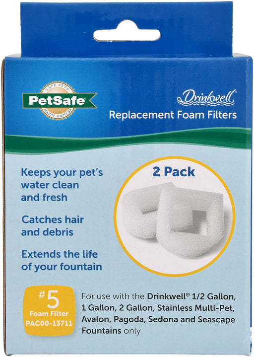 PetSafe Pagoda Fountain (& Replacement Filters) - 2-Pack Foam Replacement Pre-Filters  