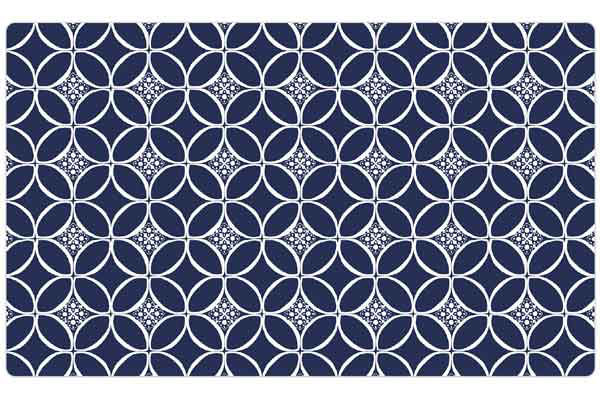 12" x 20" Drymate Pet Bowl Placemat - Indigo Navy/White  